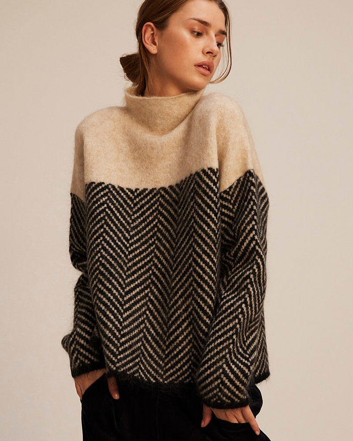 Norah | Cotton Turtleneck Sweater Beige