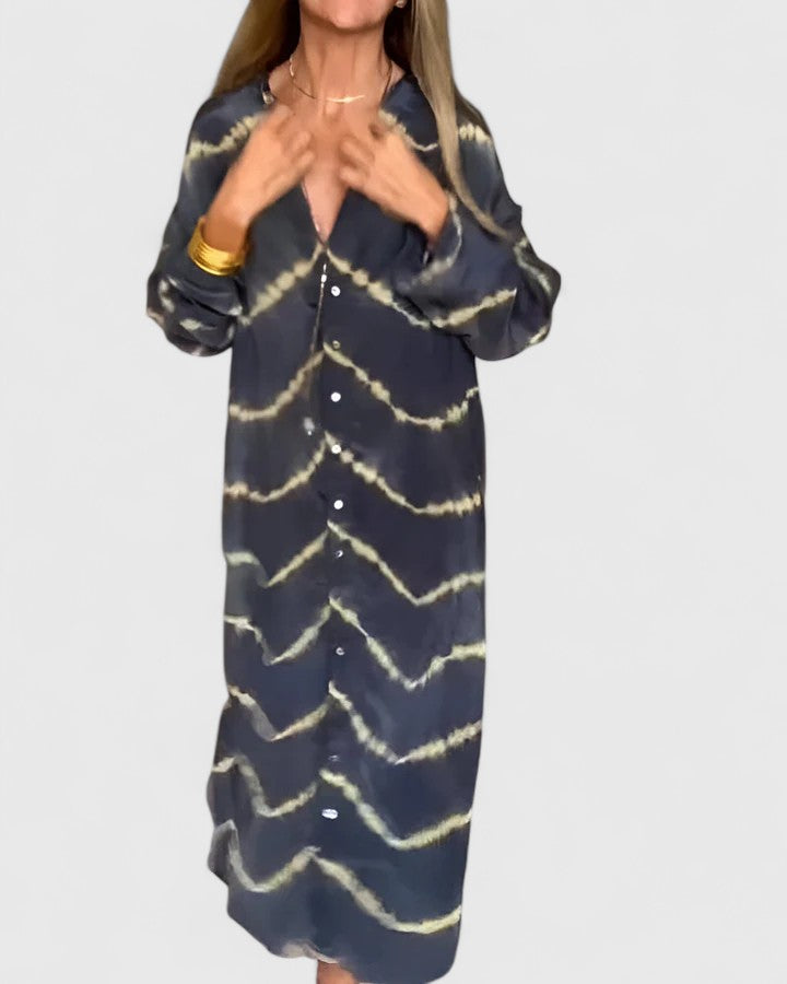 Britt | Elegant Boho Striped Maxi Dress