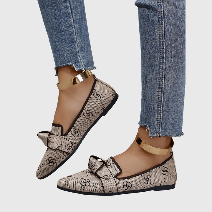 Marigold | Floral Comfort Loafers Beige