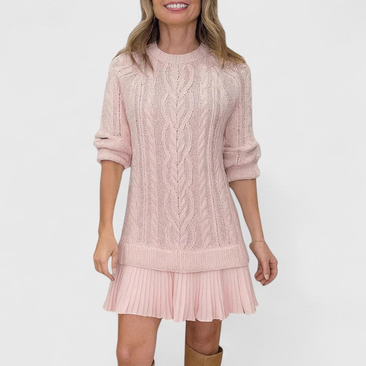 Ashlyndora | Elegant Knitted Dress Pink