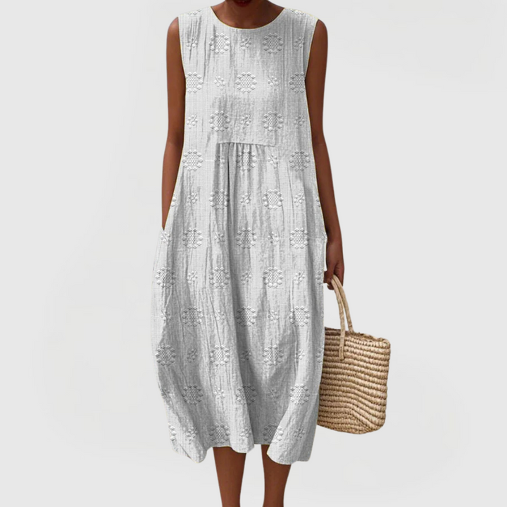 Mia | Elegant Dress with Pockets White