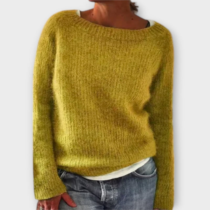 Regine | Solid Colour Knitted Jumper Yellow