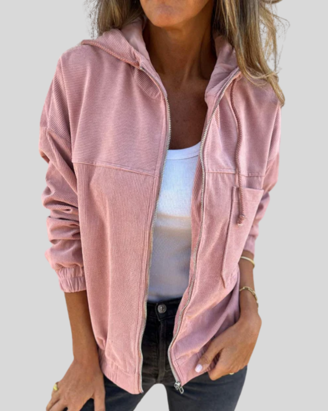 Mabel | Soft Zip-Up Vest Pink