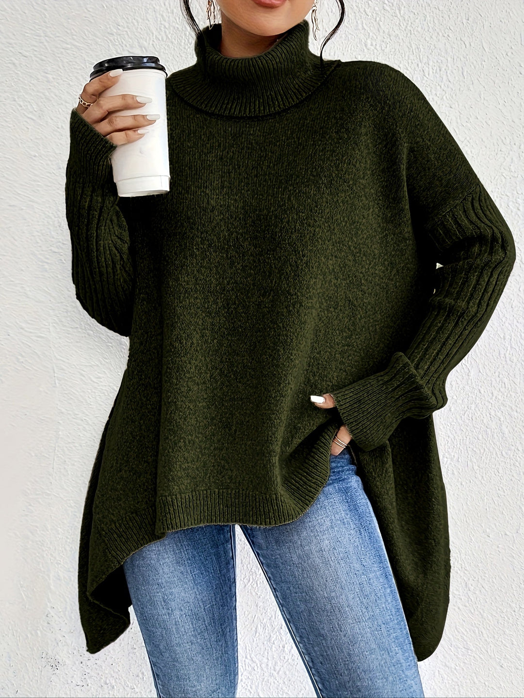 Audrey | Cozy Sweater Olive Green