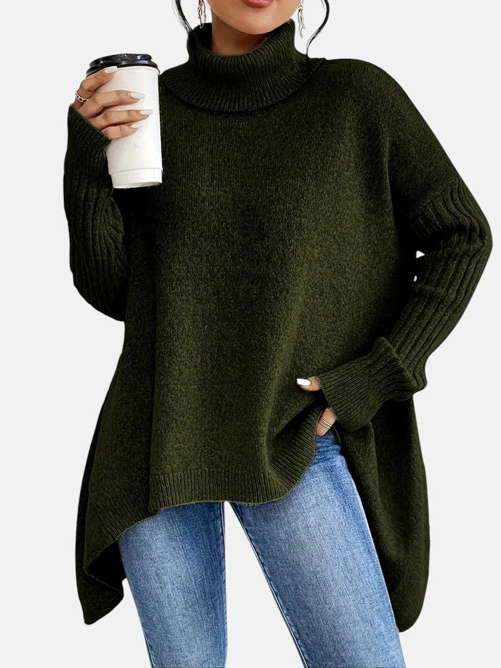 Brigitte | Long Turtle Neck Jumper Green