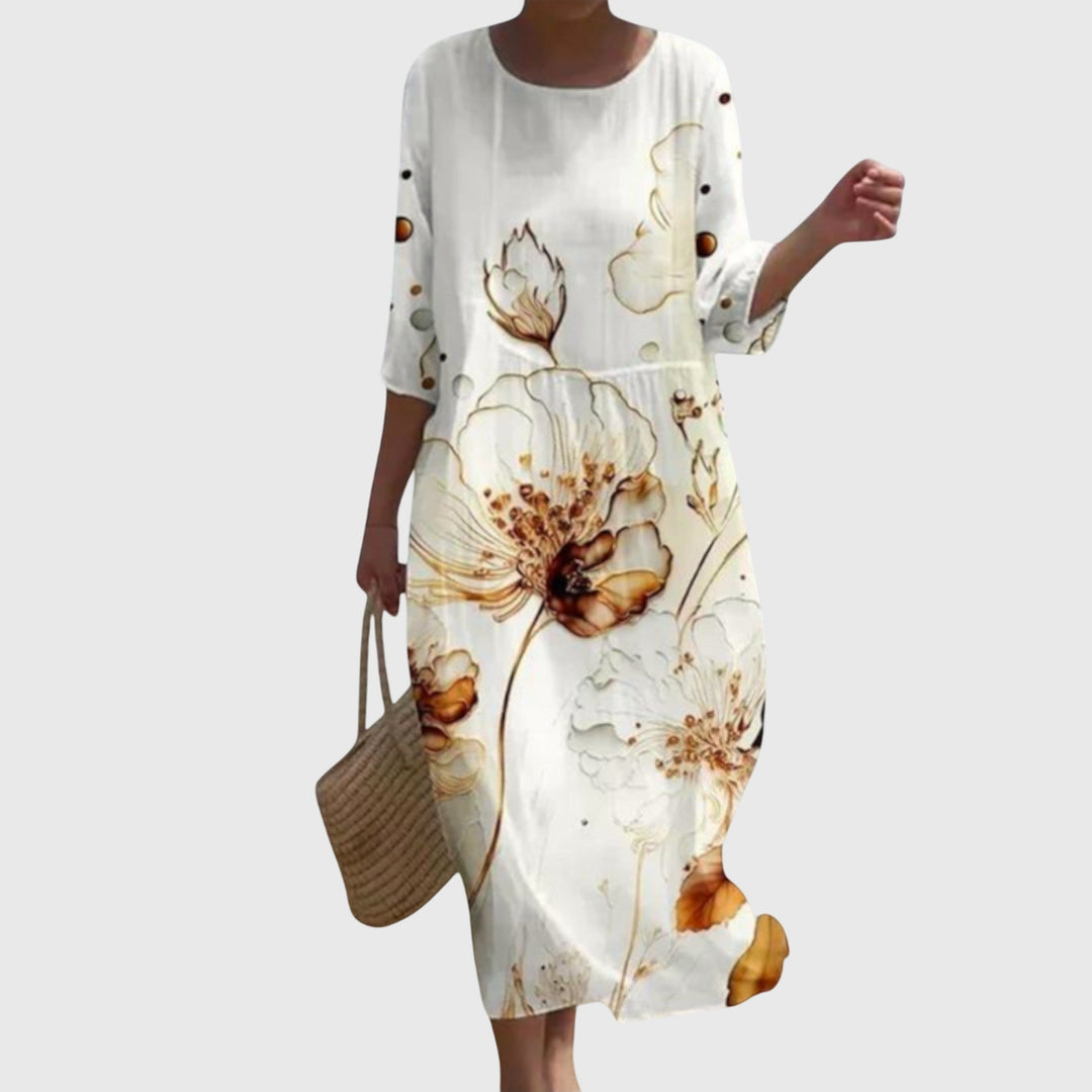 Ruth | Stylish Floral Maxi Dress White
