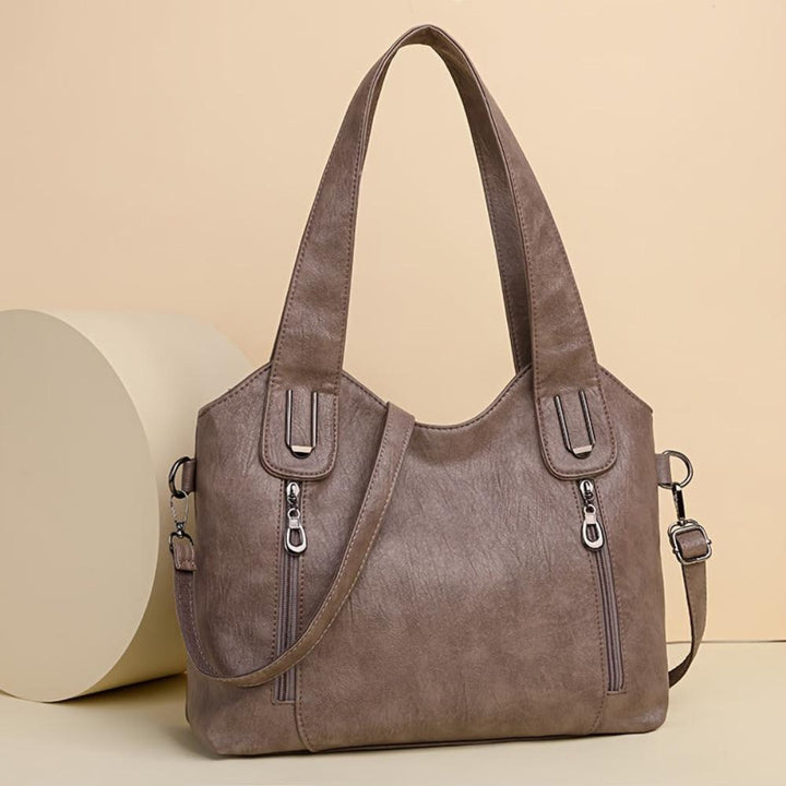 Emma Retro Tote Shoulder Bag Khaki