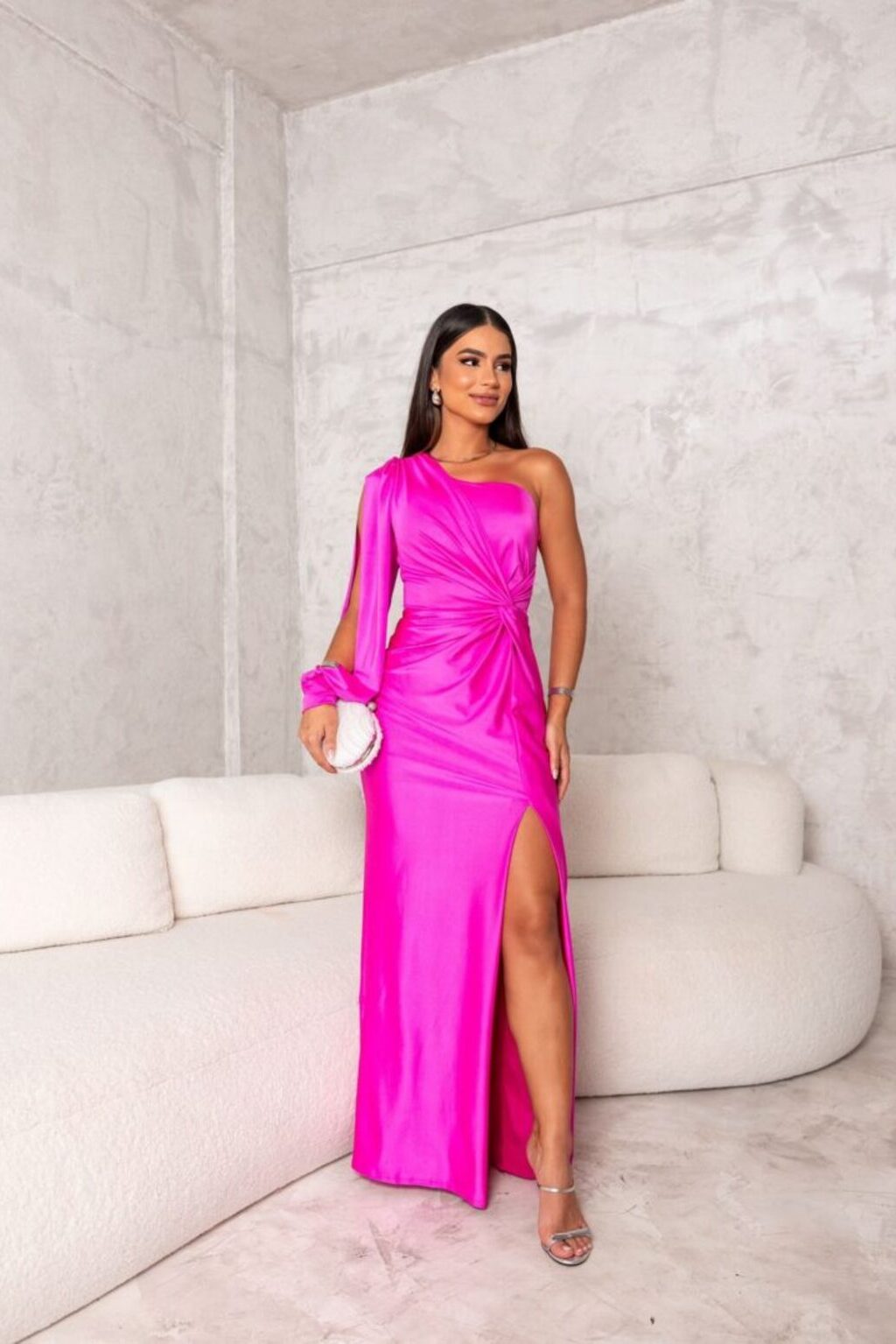 Lillian™ | One-Shoulder Evening Maxi Dress Purple