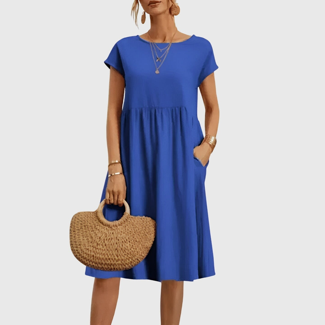 Reba | Elegant Spring Dress Ocean Blue