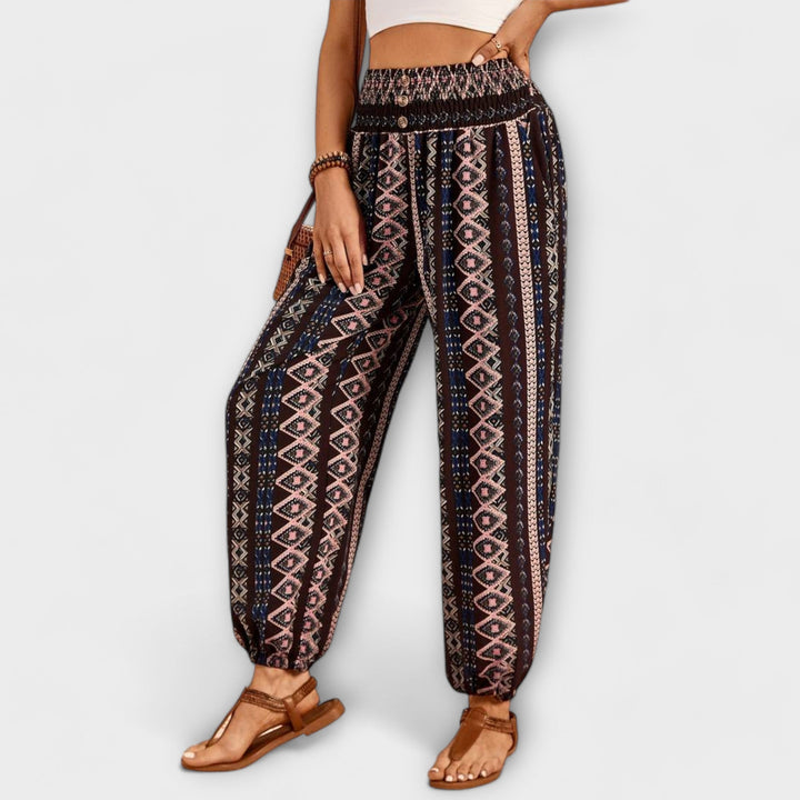 Emily | Ethnic Graphic Pants Pink