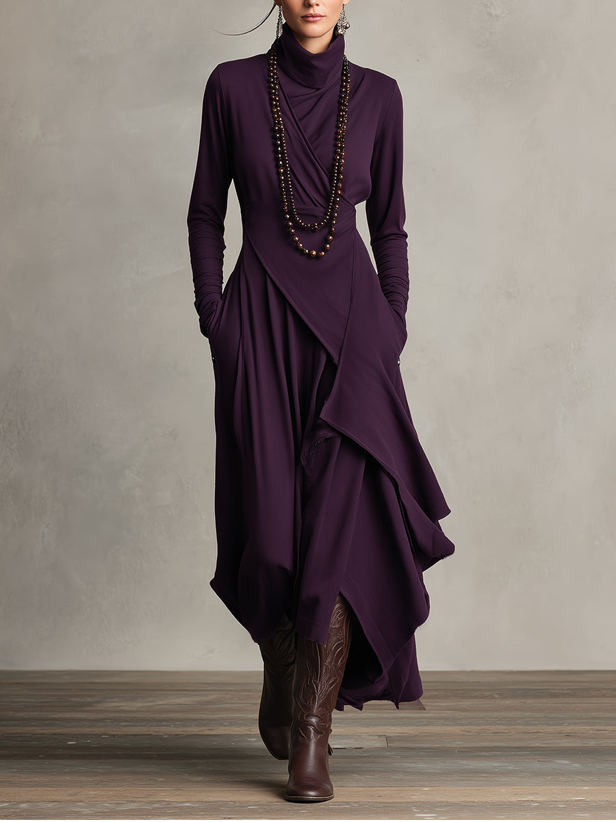 Natalia | Asymmetrical Maxi Knit Dress