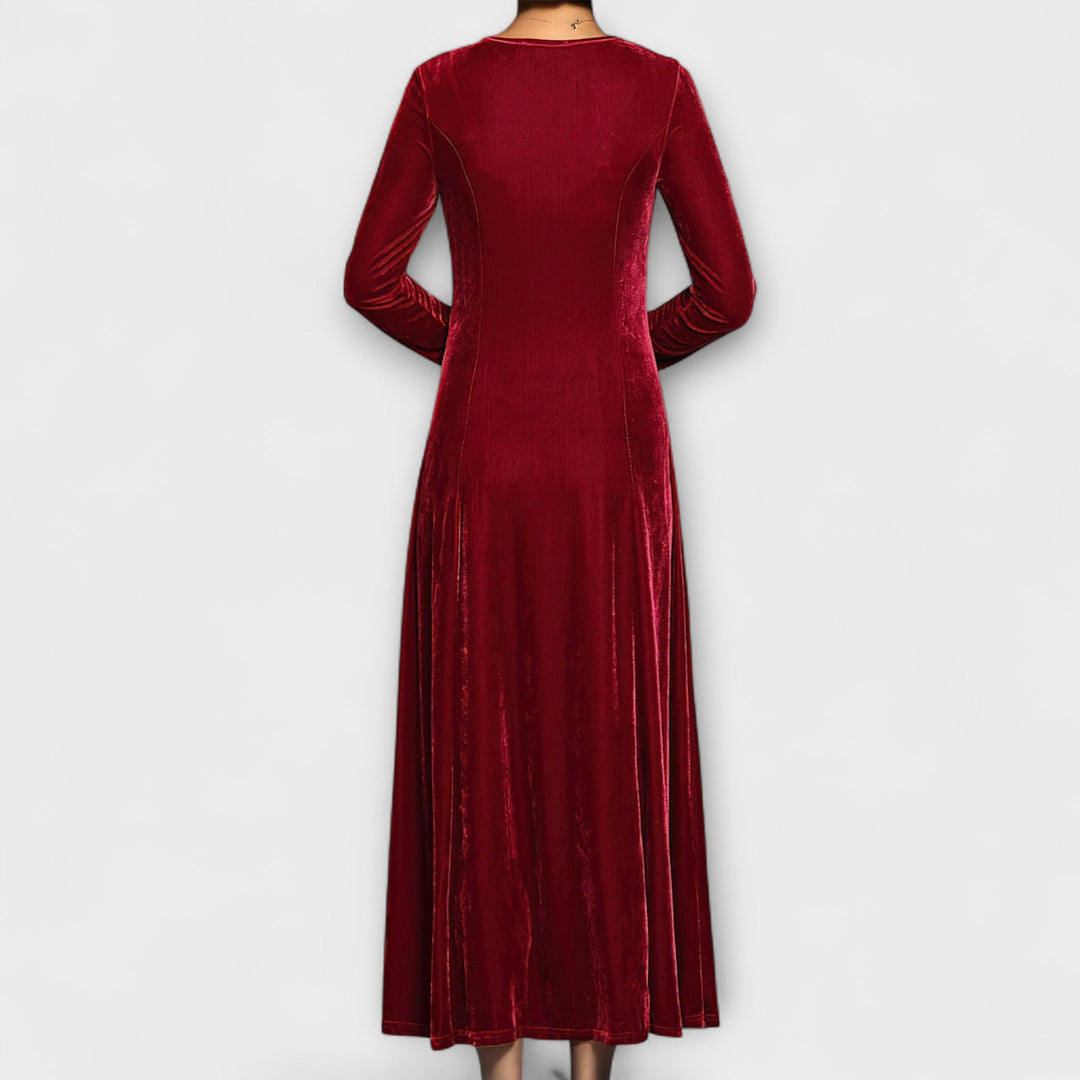 Maya™ | Soft Velvet A-Line Dress