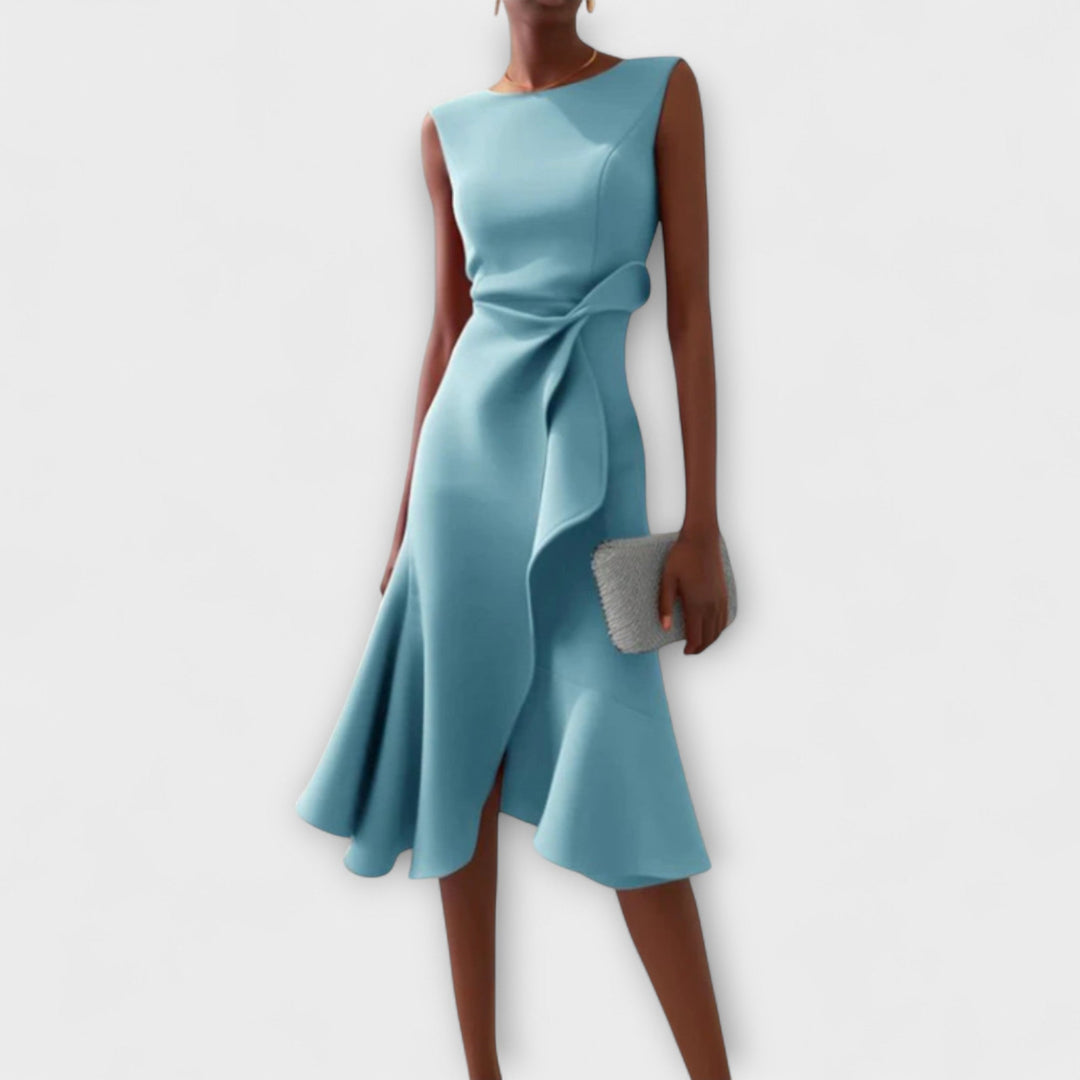 Misty | Sophisticated Midi Dress Light Blue