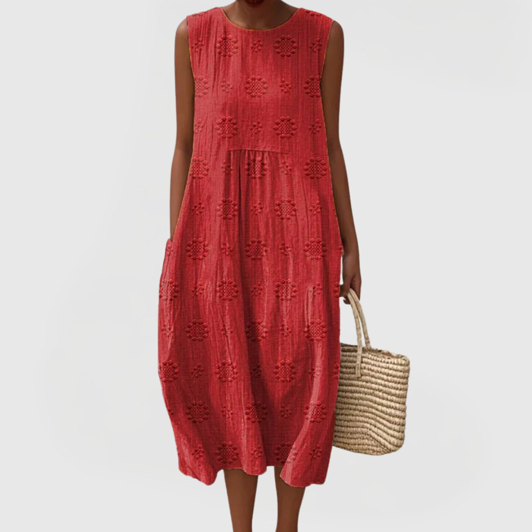 Mia | Elegant Dress with Pockets Red