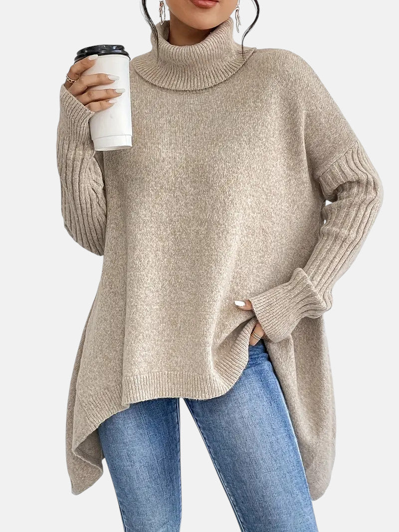 Brigitte | Long Turtle Neck Jumper Desert Sand