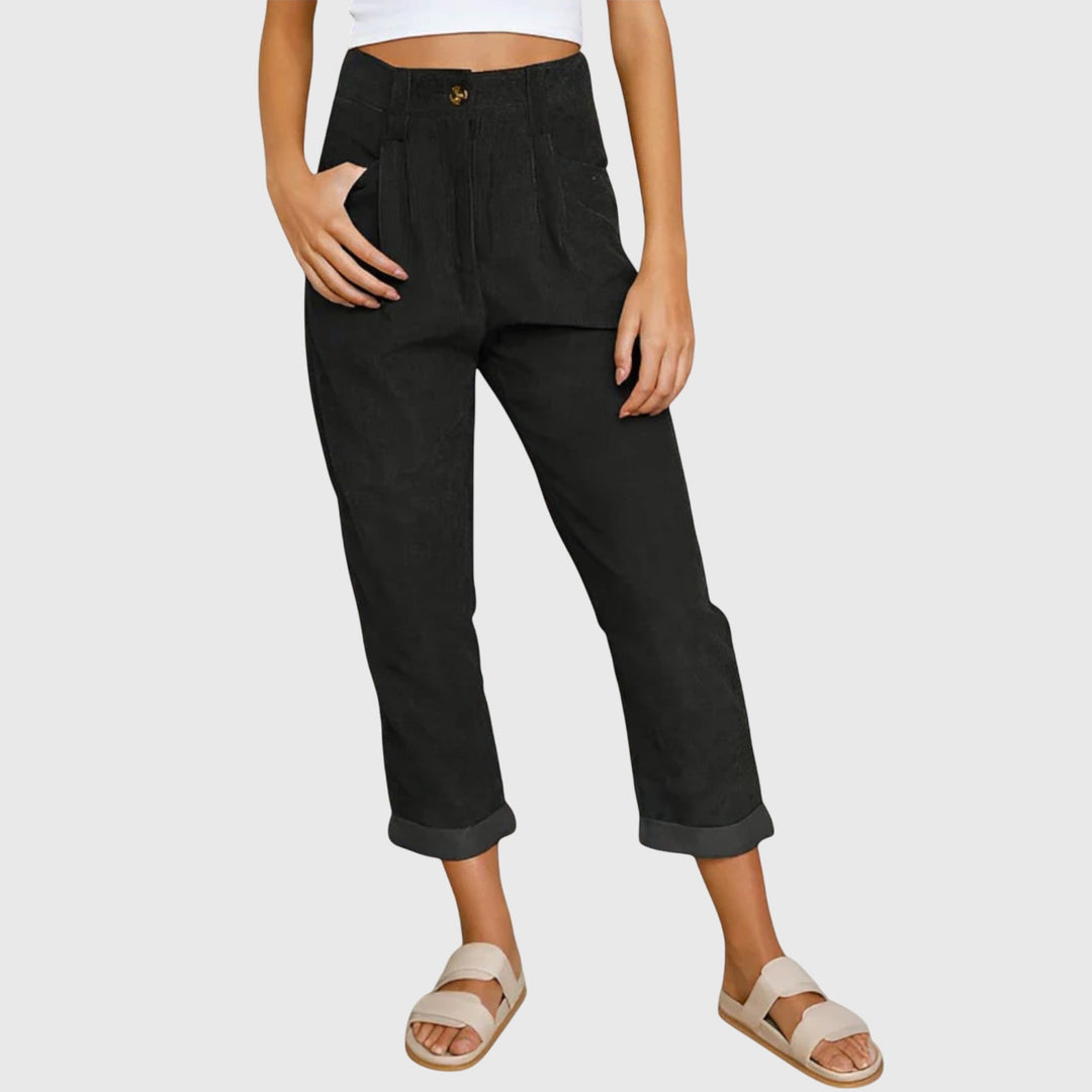 Emilee | Modern Cord Pants Black