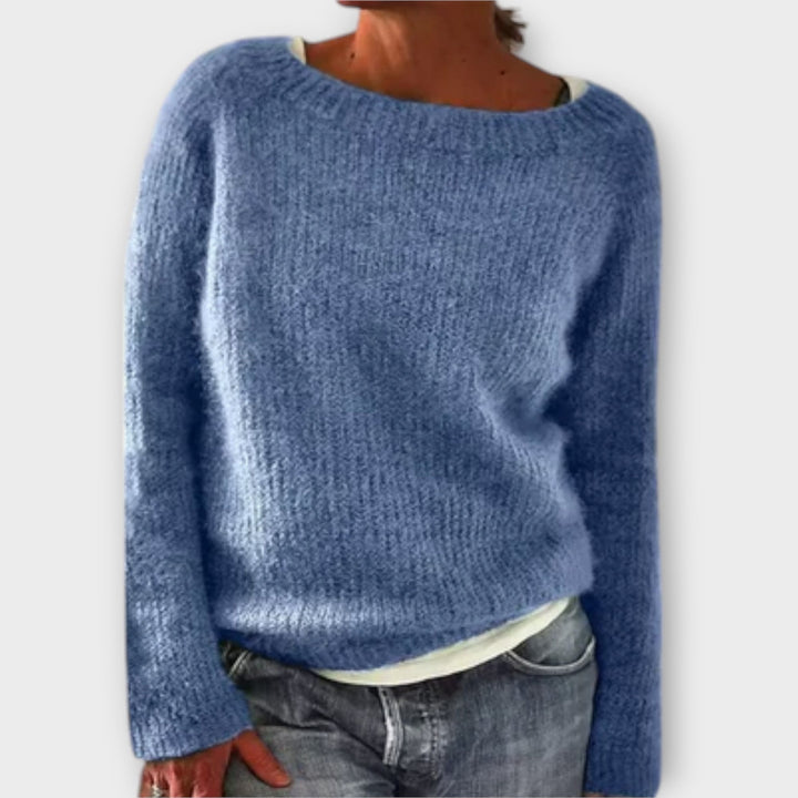 Regine | Solid Colour Knitted Jumper Light Blue