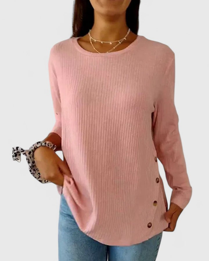 Sarah | Elegant Crew Top Pink