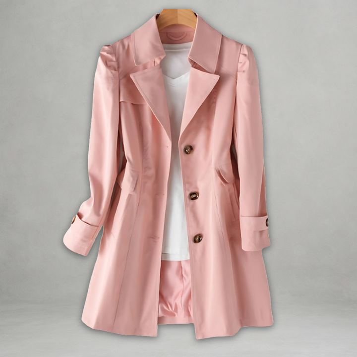 Jamie | Elegant Autumn Trench Coat Pink