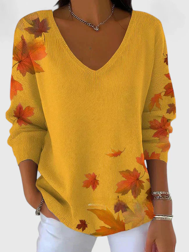 Sera | Elegant V-Neck Sweater Yellow
