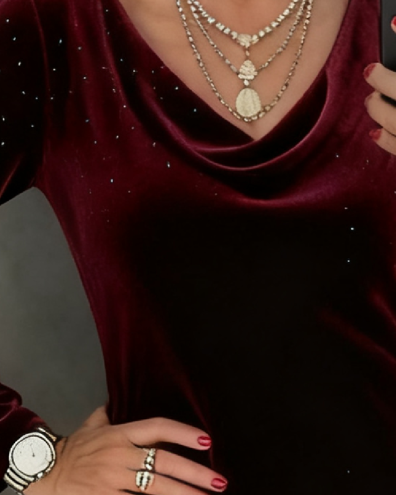 Riley™ | Shimmer Velvet Straight-Cut Dress