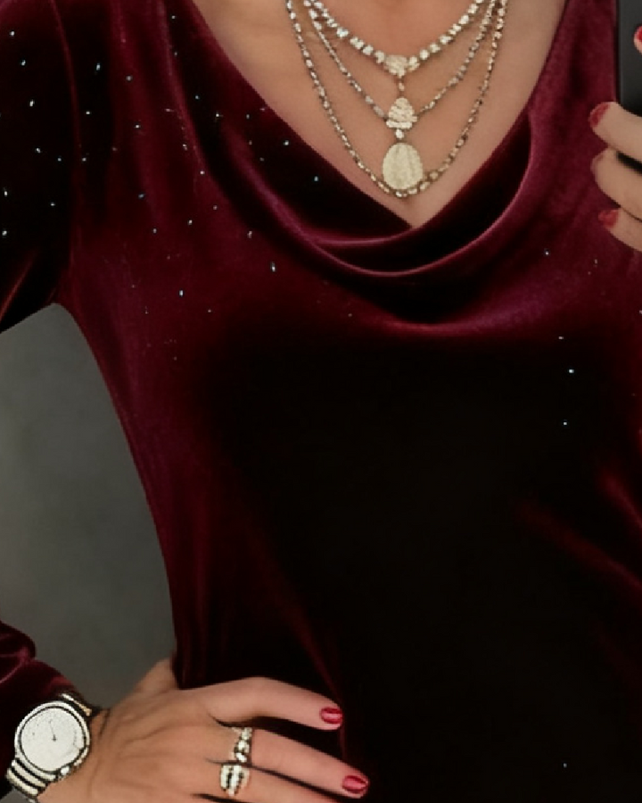 Riley™ | Shimmer Velvet Straight-Cut Dress