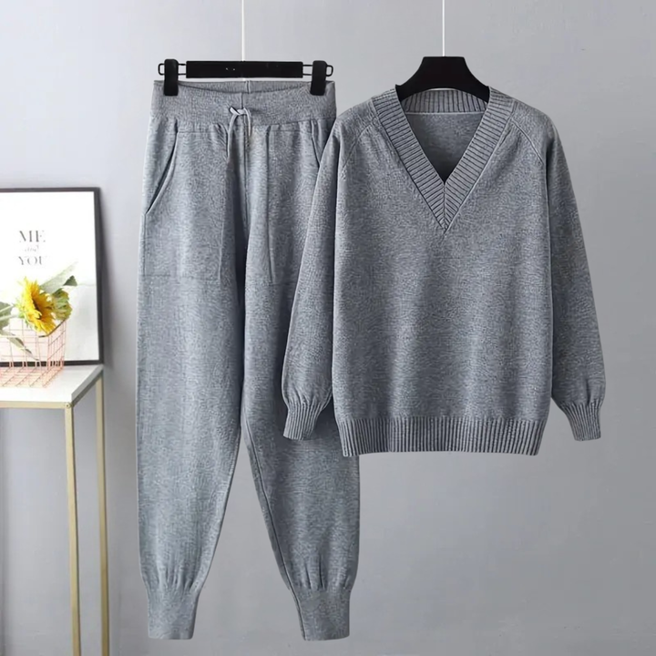 Caroline | Two-Piece Set with Long Sleeves Gray One size