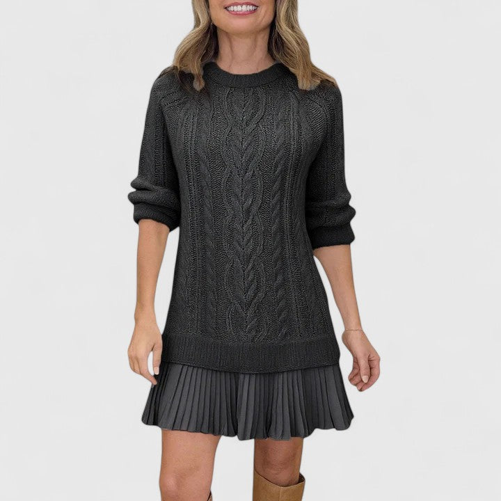Ashlyndora | Elegant Knitted Dress Black