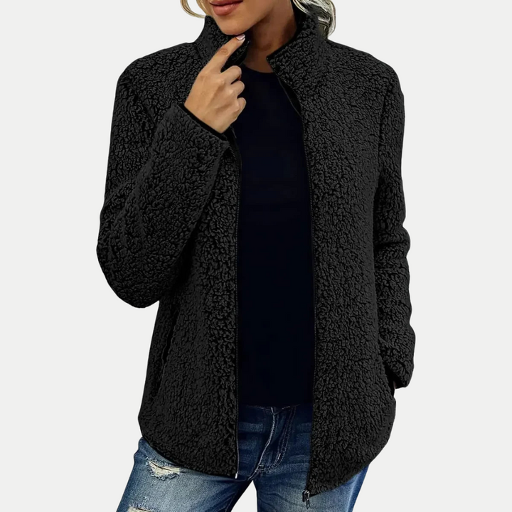 Martha | Warm Comfortable Fleece Jacket Black