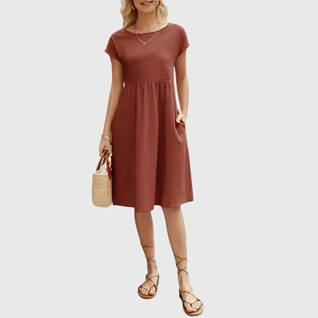 Reba | Elegant Spring Dress Brown