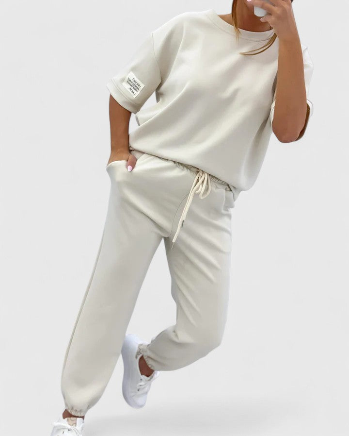 Felicia | Comfortable Two-Piece Set Light Gray