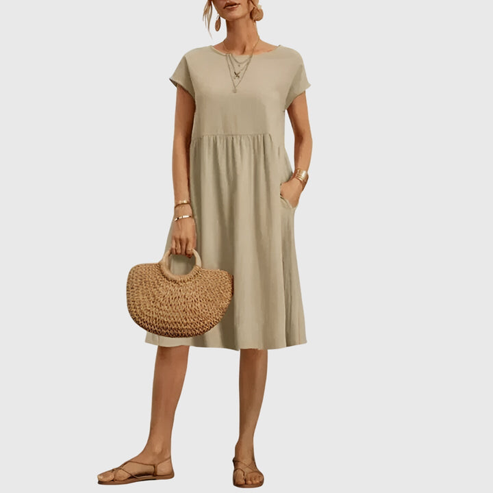 Reba | Elegant Spring Dress Beige