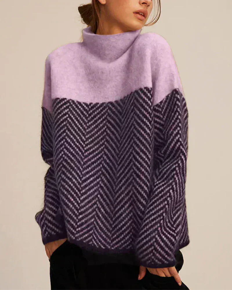 Norah | Cotton Turtleneck Sweater Violet