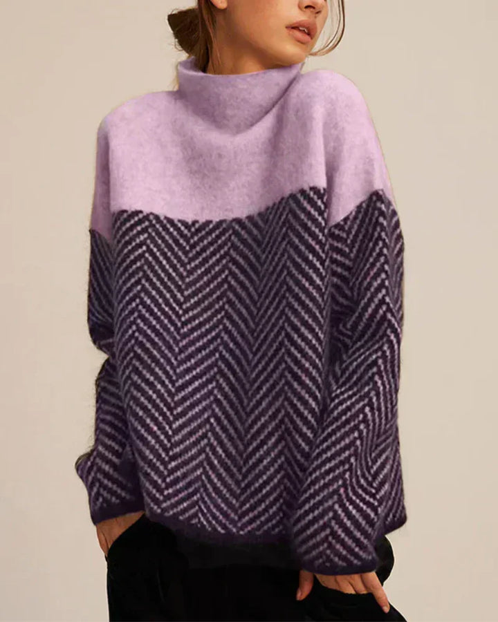Norah | Cotton Turtleneck Sweater Violet