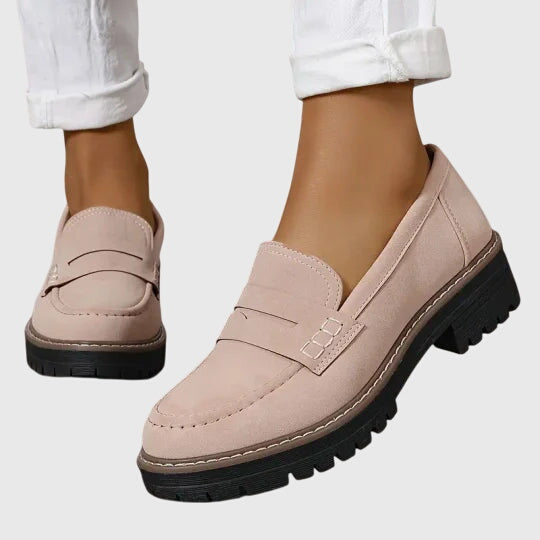 Melania | Timeless Suede Loafers Pink
