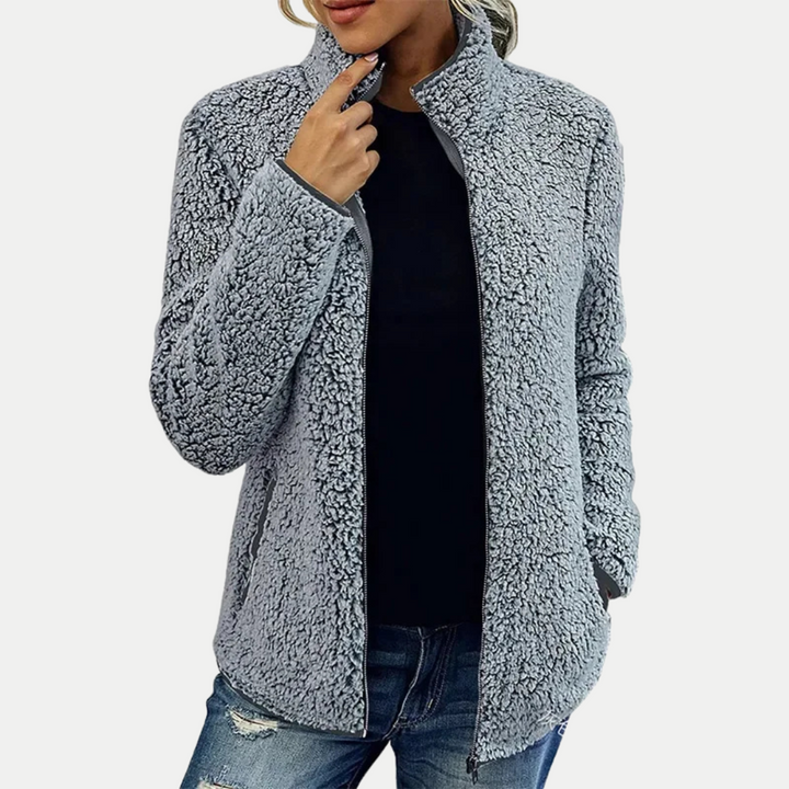 Martha | Warm Comfortable Fleece Jacket Gray