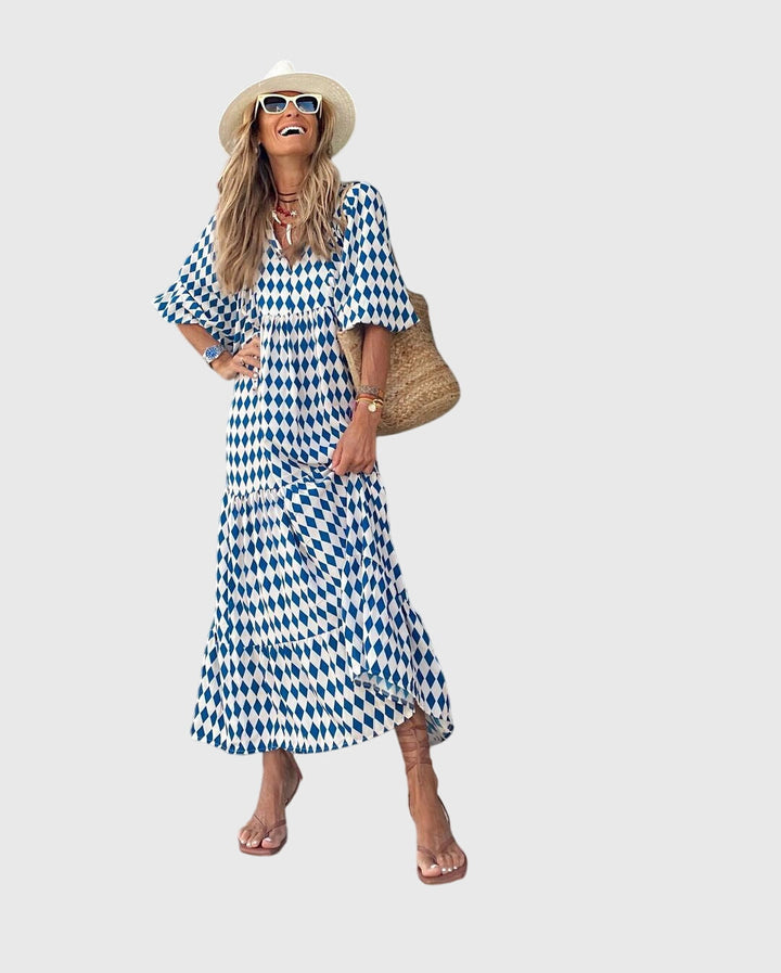 Yvette | Boho Maxi Dress Blue