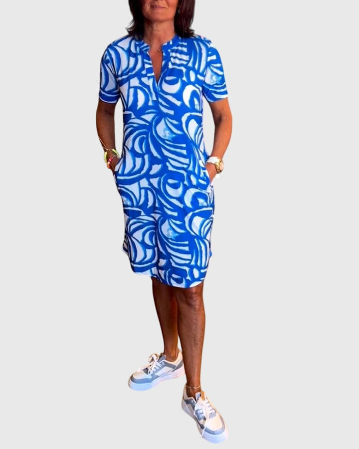 Juanita | Flattering Avenue Walk Dress Blue