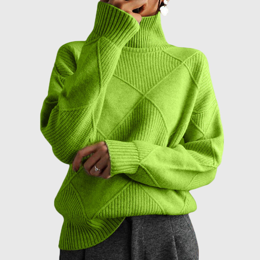Angela | Roll Neck Jumper Green