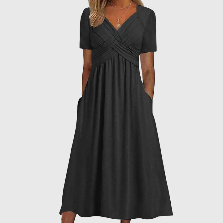 Veronica | Midi Dress with Tummy Control Black