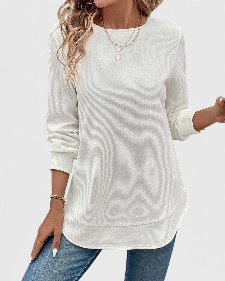 Jill | Elegant O-Neck Long Sleeve White