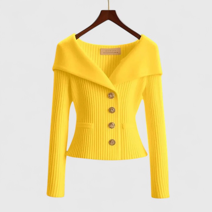 Clariza | Elegant Cardigan Yellow