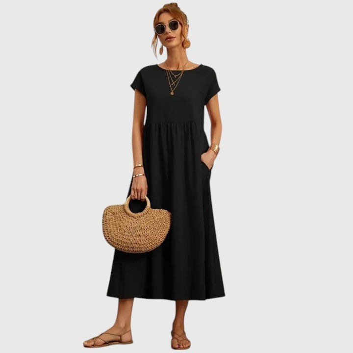 Jolene | Comfortable Midi Dress Black