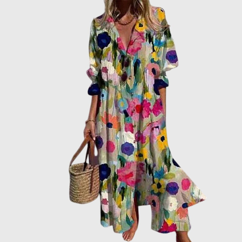 Maxie | Elegant Bohemian Dress Multicolor 1
