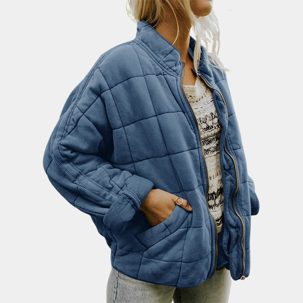 Zoe | Casual Zip Up Jacket Blue