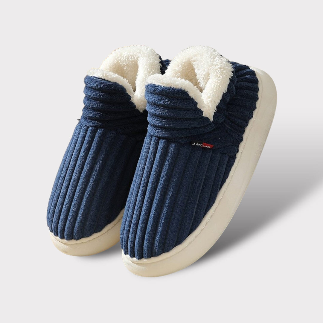 Anna | Warm, Comfortable Slippers for Cold Canadian Homes Blue