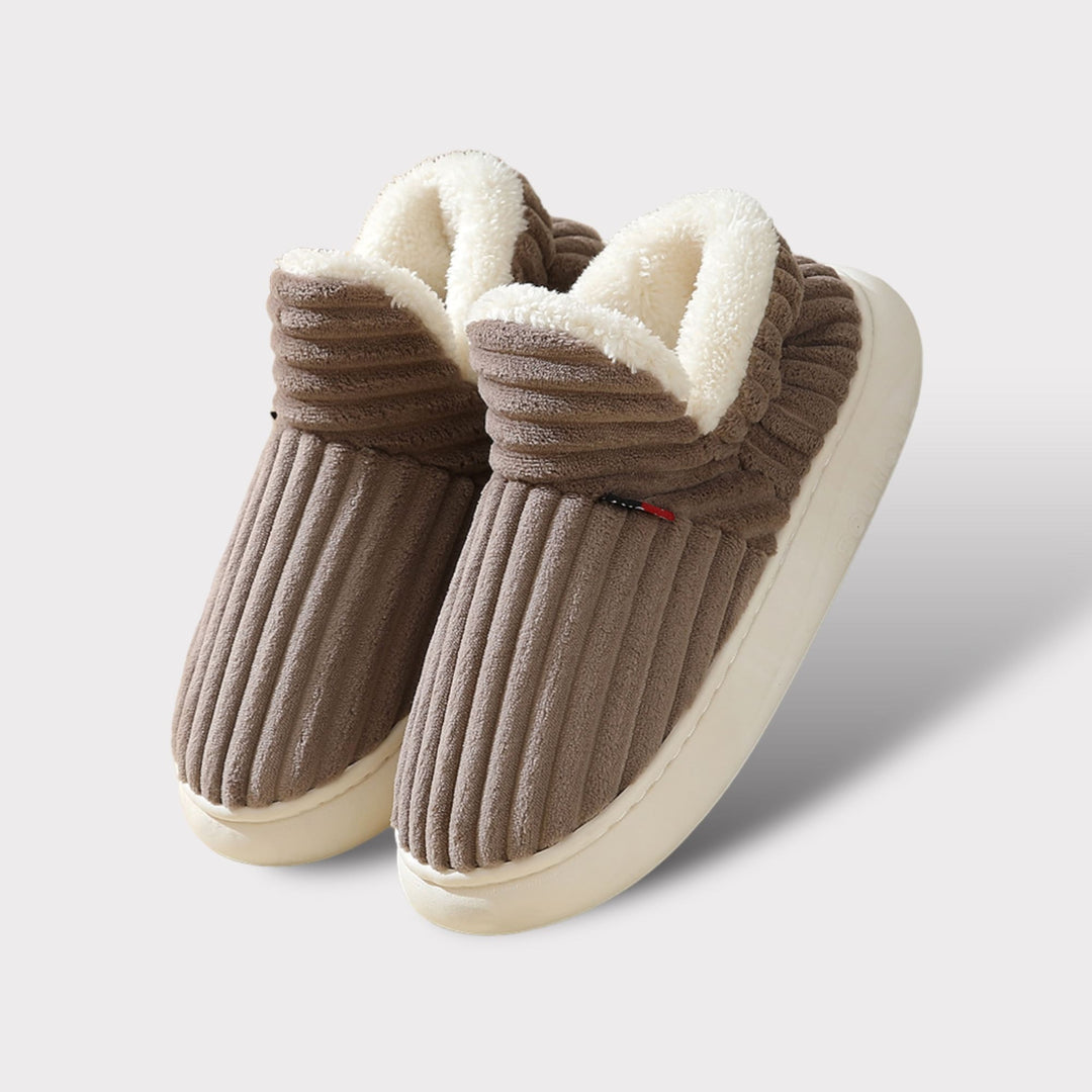 Anna | Warm, Comfortable Slippers for Cold Canadian Homes Brown