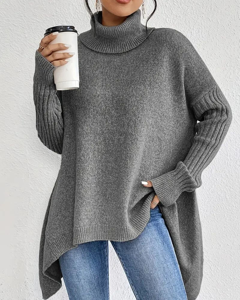 Tara | Oversized shirt with tummy coverage Gray