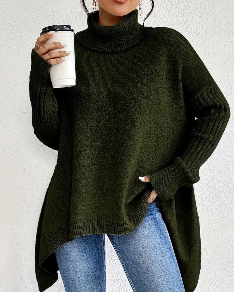 Tara | Oversized shirt with tummy coverage Green