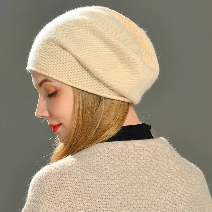 Emma | Cashmere Warm Knitted Hat Beige
